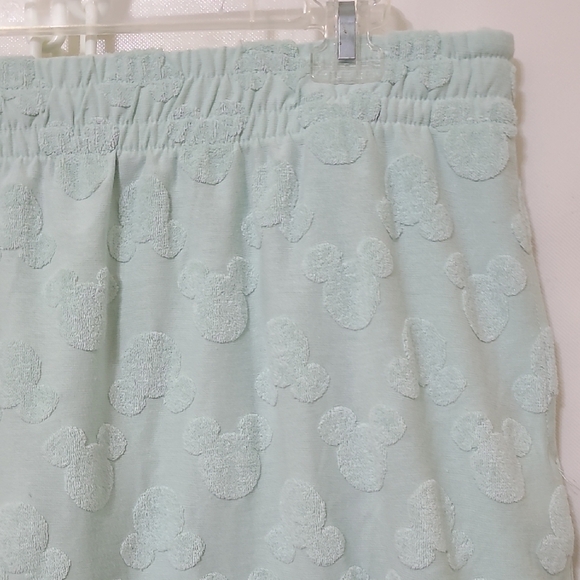 Disney Mickey Mouse Green Textured Women's Skirt Drawstring Waist Pockets Medium - Picture 2 of 11